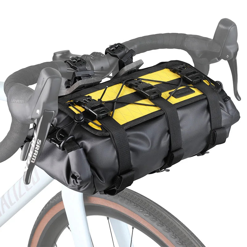 Sistema de Manillar Modular Profesional para Bikepacking (Arnés + Bolsa Estanca) 8-12L