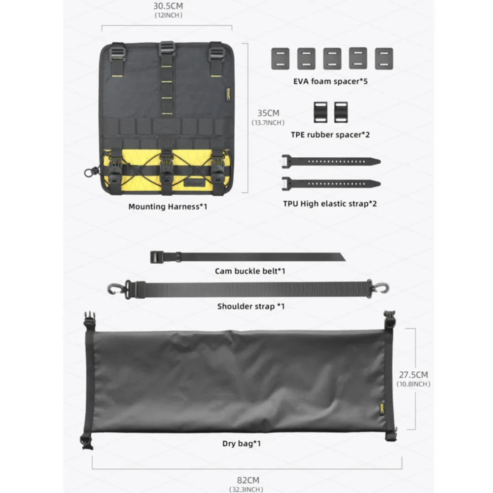 Sistema de Manillar Modular Profesional para Bikepacking (Arnés + Bolsa Estanca) 8-12L
