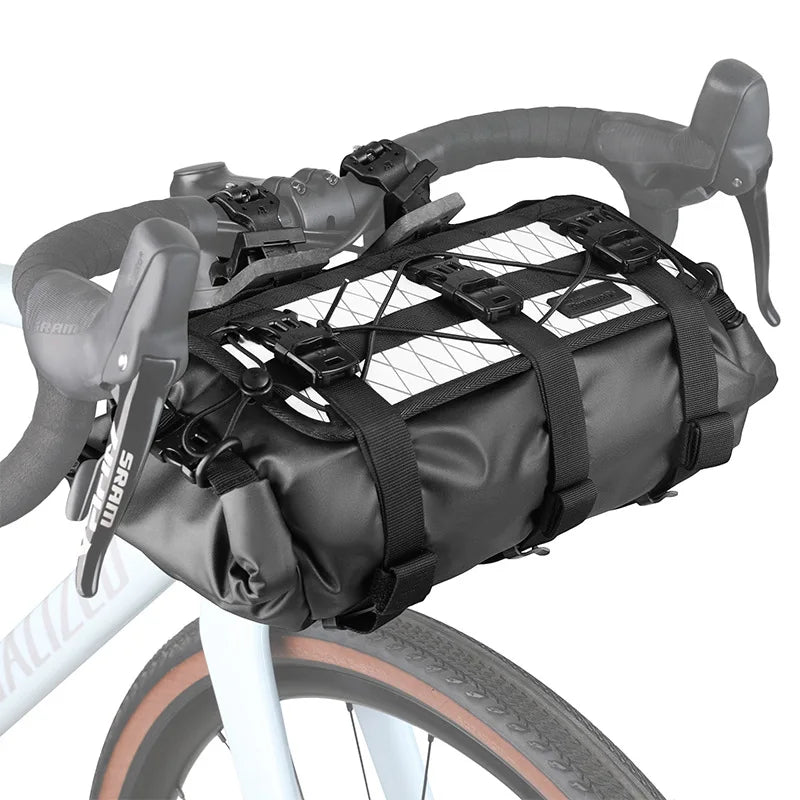 Sistema de Manillar Modular Profesional para Bikepacking (Arnés + Bolsa Estanca) 8-12L