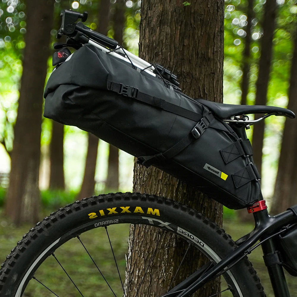Rhinowalk Bolsa de Sillín Impermeable de Gran Capacidad para Bikepacking (10L - 13L)