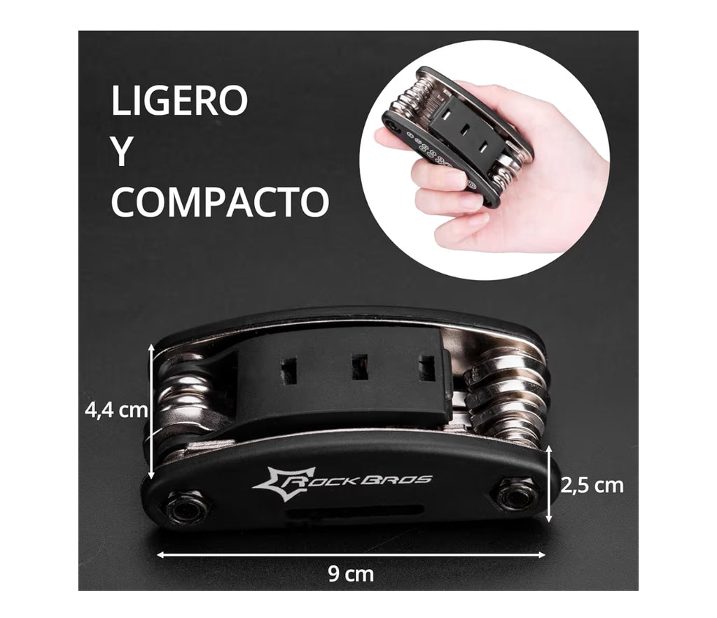 ROCKBROS Multiherramienta de Reparación para Bicicleta 16 en 1 (Rockbros Pocket)