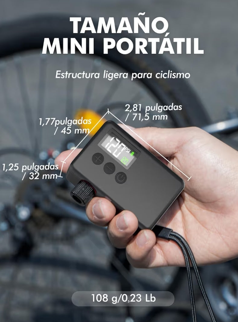 Bomba de Bicicleta Eléctrica Portátil GPUTEK (120 PSI)