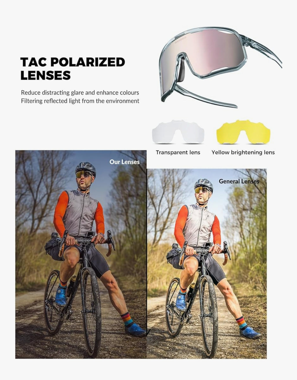 ROCKBROS Gafas de Ciclismo Polarizadas