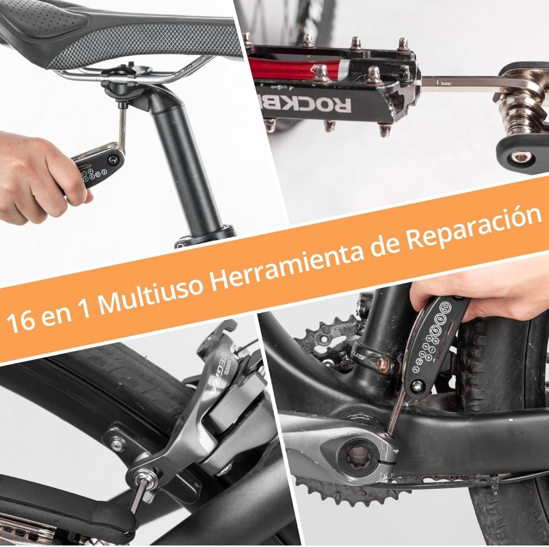 ROCKBROS Multiherramienta de Reparación para Bicicleta 16 en 1 (Rockbros Pocket)
