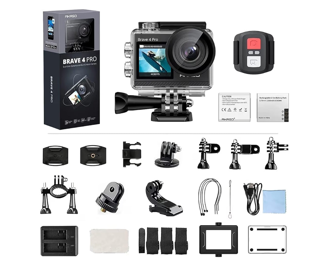 📷 AKASO Brave 4 Pro | Cámara de Acción 4K para tus Aventuras en Bicicleta