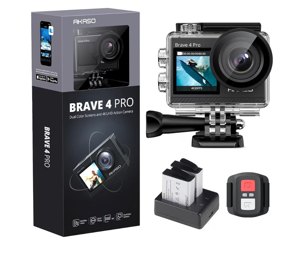 📷 AKASO Brave 4 Pro | Cámara de Acción 4K para tus Aventuras en Bicicleta