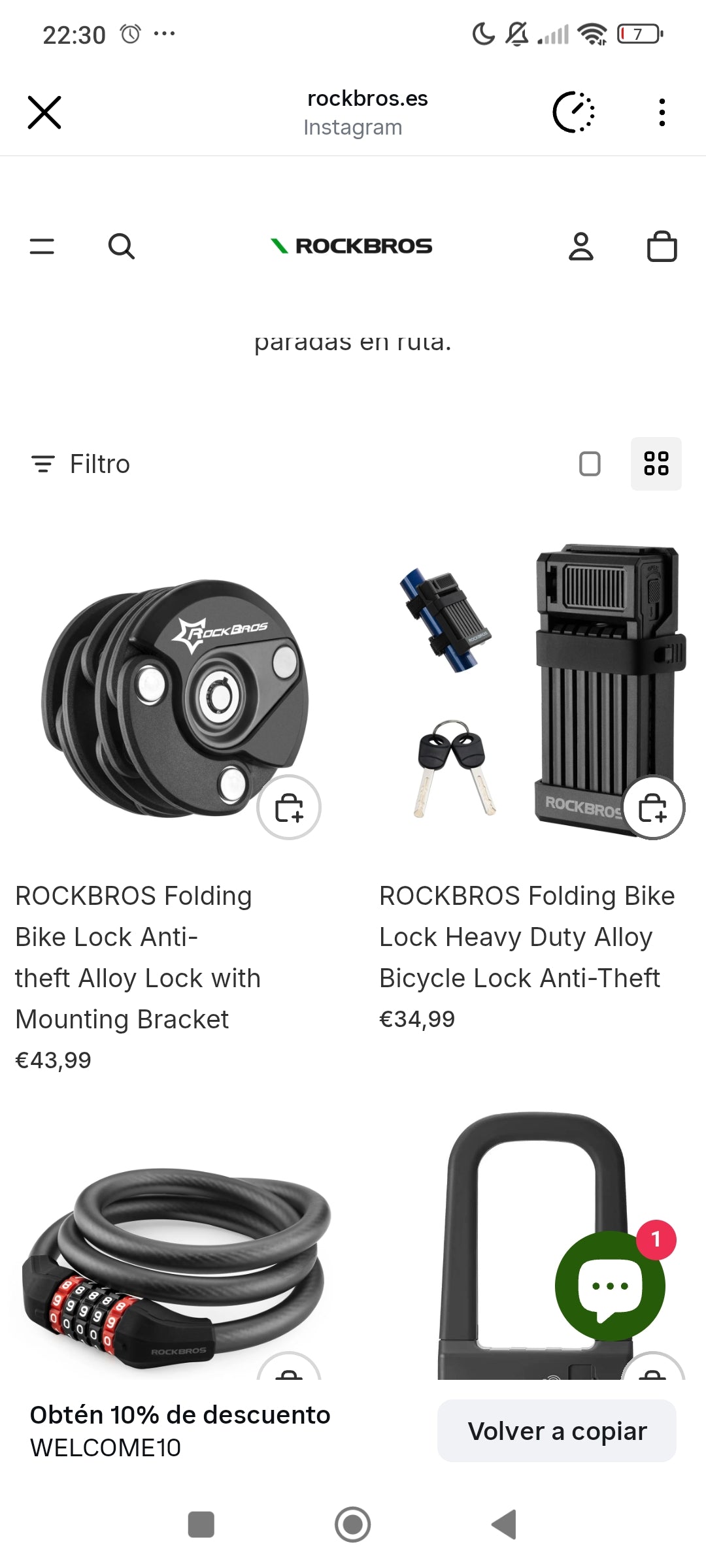 ROCKBROS Candado Plegable Antirrobo para Bicicleta – Cerradura de Alta Seguridad con Soporte de Montaje