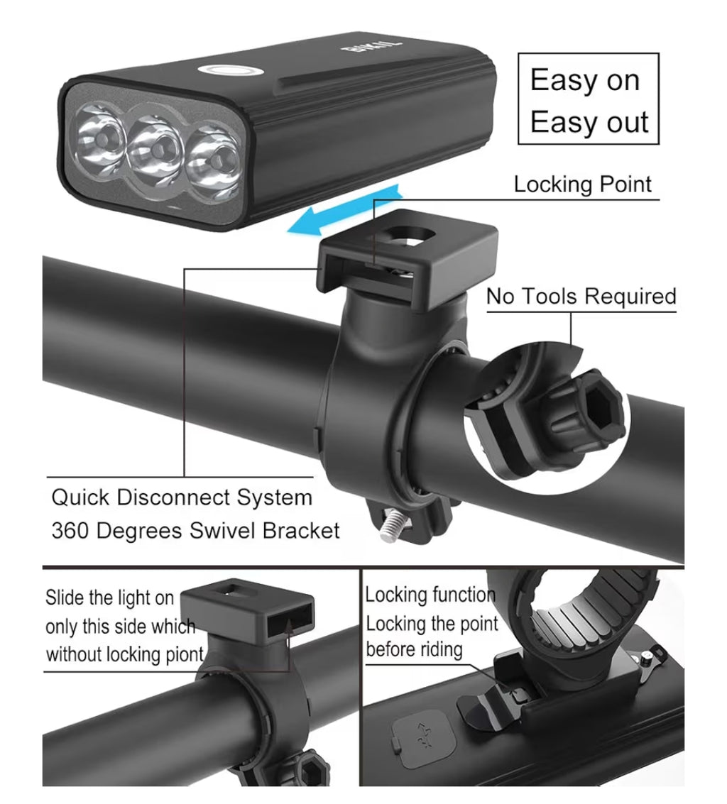 Kit de Luces LED Potentes para Bicicleta BIKIL (2400 Lúmenes)