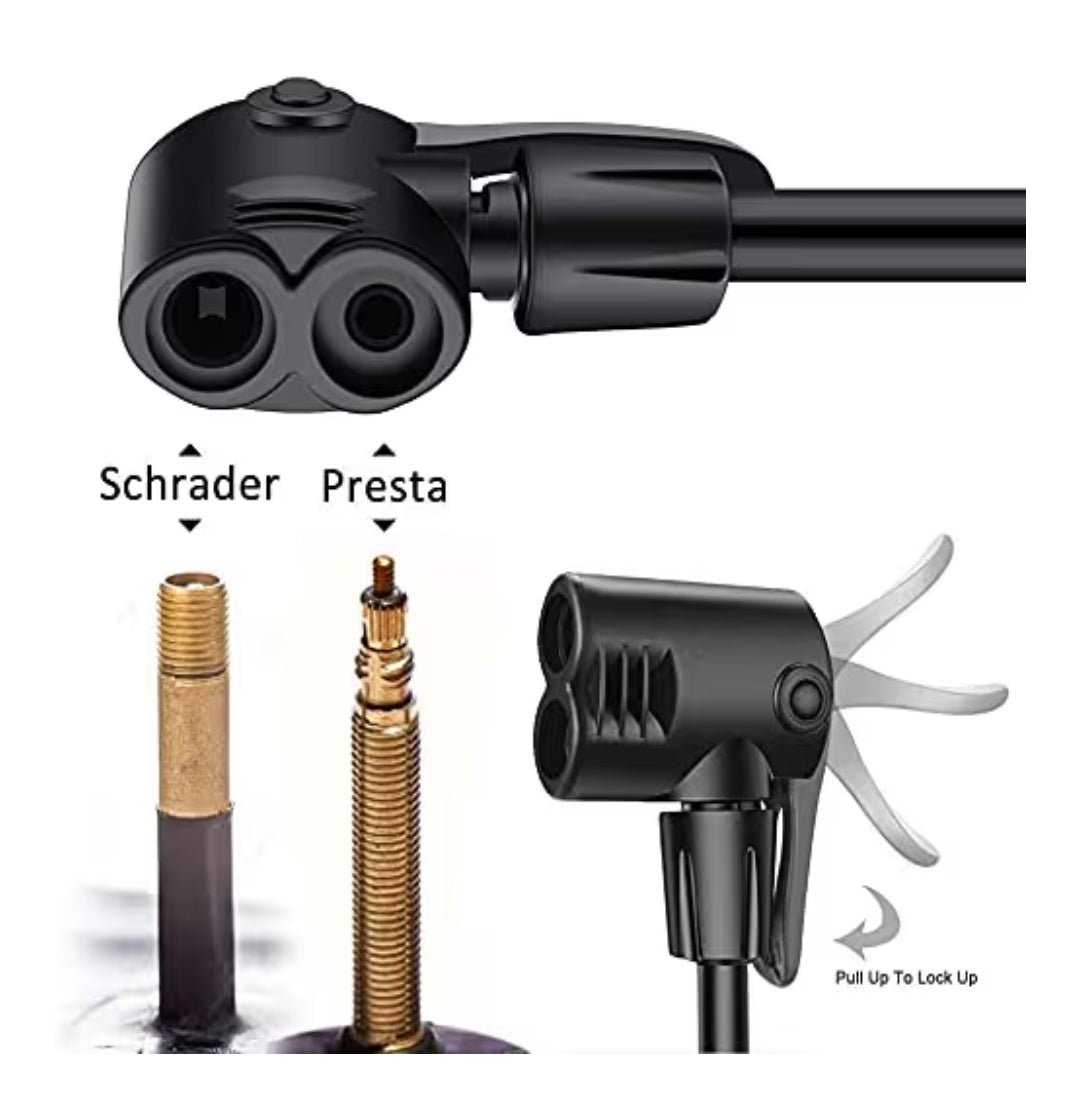 GOBKO Bomba de Bicicleta Bomba de Pie con Manómetro, Bomba de Bicicleta con Presta y Schrader Bomba de Neumático Multifuncional para Bicicletas Bomba de Bolas Deportivas 160Psi &11Bar